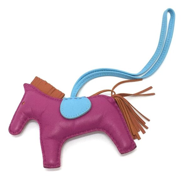 HERMES Horse Rodeo MM Bag Charm Key Holder Purple - Picture 1 of 7